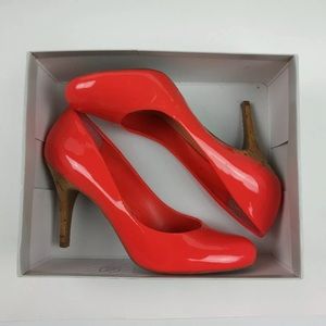 Coral pumps with cork heel!